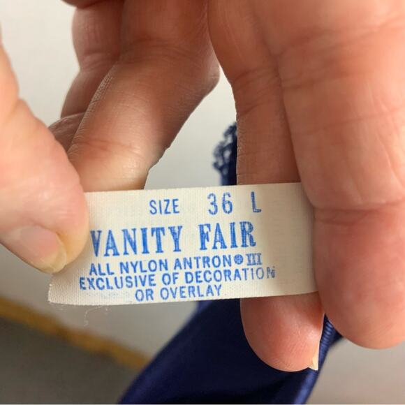 Vintage Vanity Fair Slip Dress Sz 36 Purple Y2K 90s Babydoll Fairy Grunge‎ Long - Picture 12 of 14